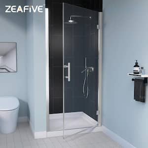 36 in. W x 72 in. H Pivot Swing Frameless Shower Door in Chrome Finish with 1/4 in. Clear Glass Right Hinged With Handle