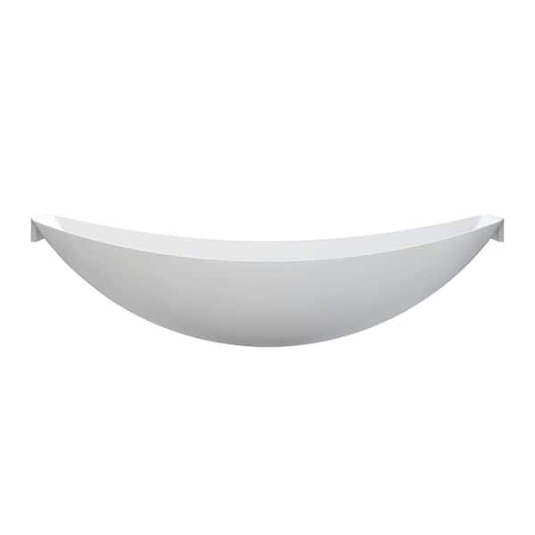 79 in. Acrylic Suspended Flatbottom Wall Mounted Bathtub in Matte White