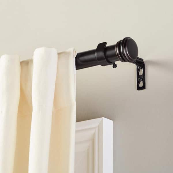 Home Decorators Collection 36 in. - 72 in. Mix and Match Telescoping 1 in.  Single Curtain Rod in Matte Black AMB72FOHJ07 - The Home Depot