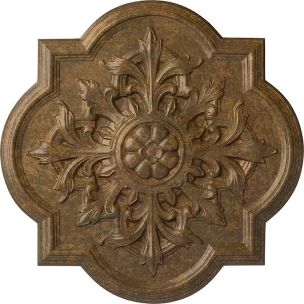 Ekena Millwork 31-1/4 in. x 2 in. Bonetti Urethane Ceiling Medallion (Fits Canopies up to 7-3/8 in.), Rubbed Bronze