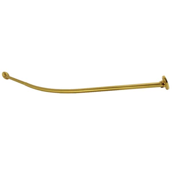 Edenscape 60 in. to 72 in. Curved Shower Curtain Rod in Brushed Brass