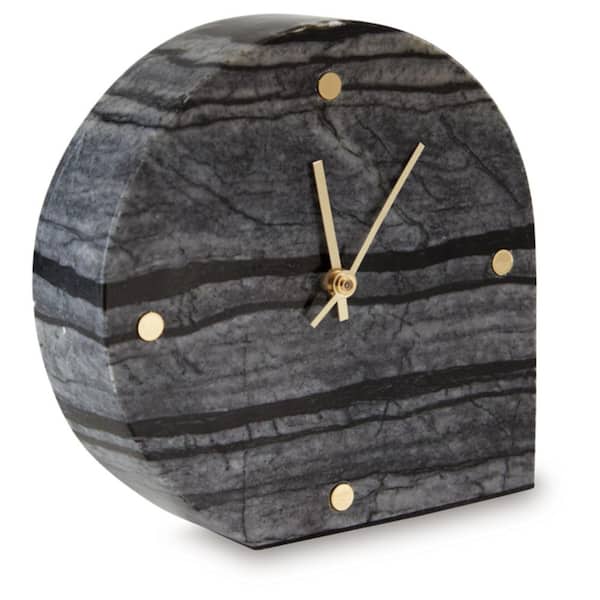 Signature Design By Ashley Janmour Black Analog Metal Table Clock ( Set of 2)