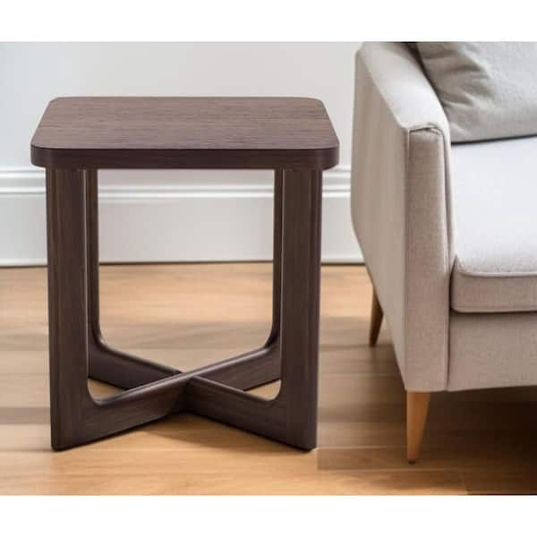 24.00 in. Brown Square Solid Wood End Table