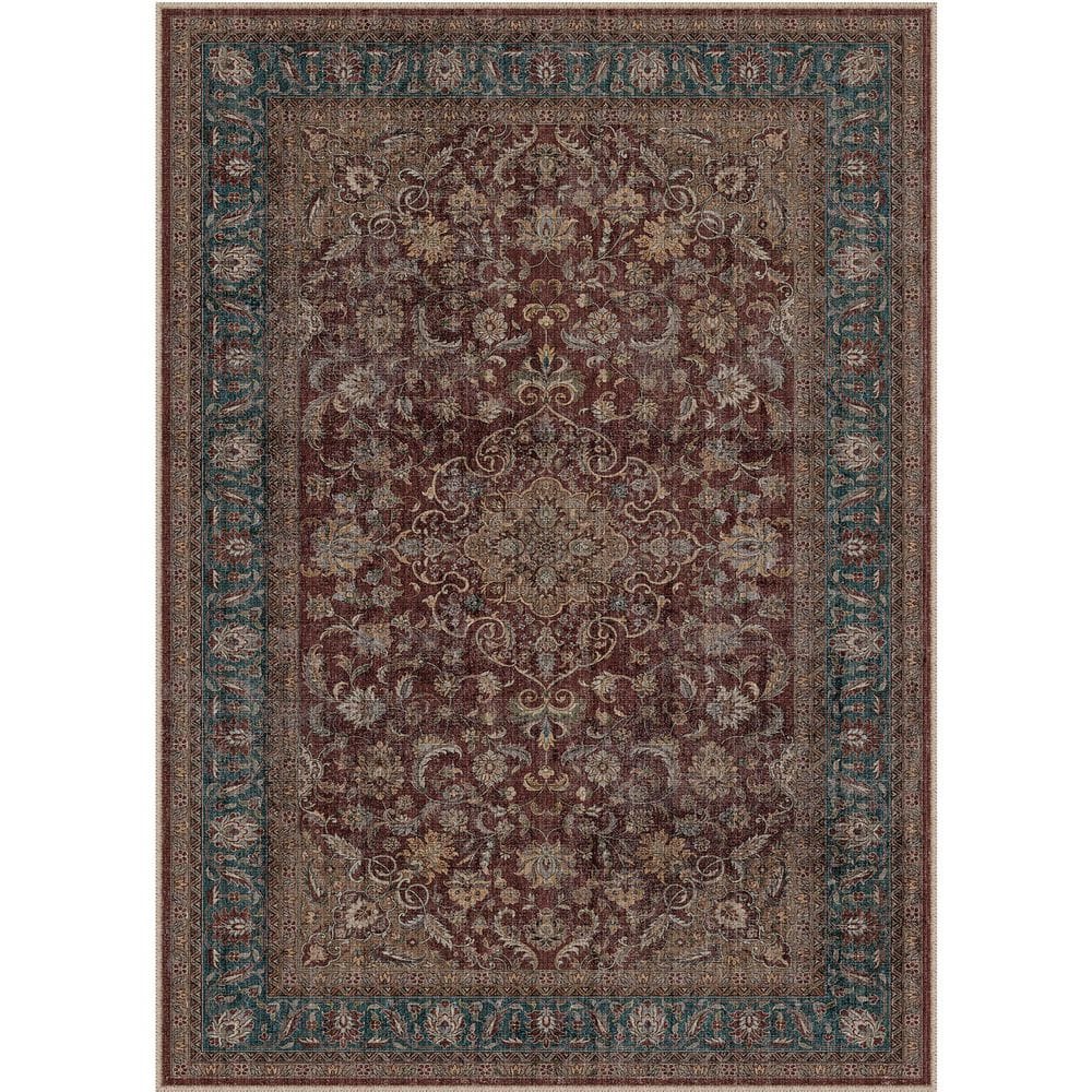 Kerman Red 6 ft. x 9 ft. Vintage Medallion Distressed Area Rug price history on PriceWatchPro