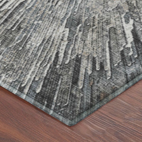 Mayfield Premium Machine Washable Abstract AMF2283 Brown 5 ft. x 7 ft. 6 in. Area Rug