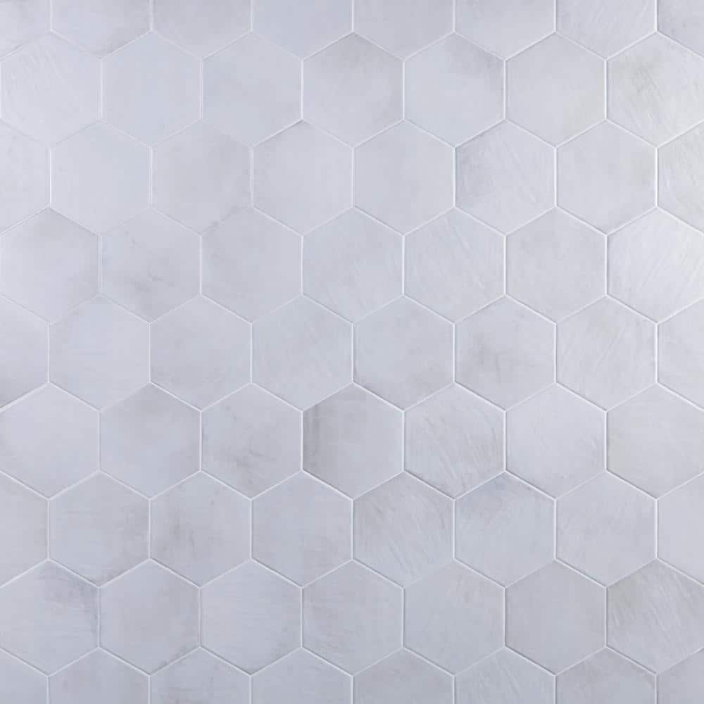 Ivy Hill Tile Haywood Hex White 4 in. x 0.31 in. Polished Porcelain Wall Tile Sample -  EXT3RD105420