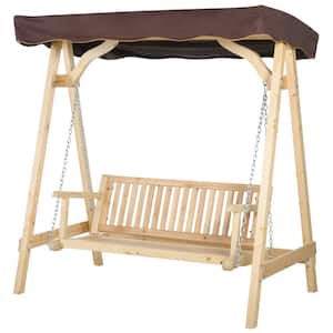 2-Person Natural Wood Patio Swing