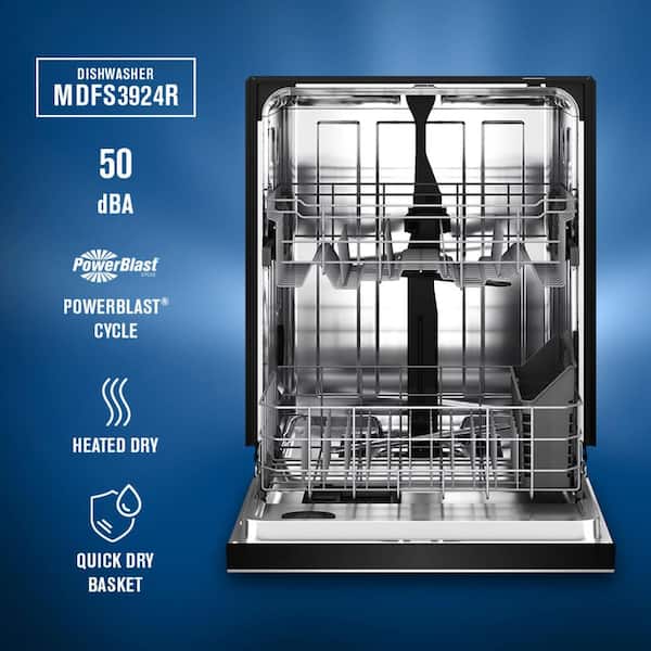 Maytag 24 Top Hidden Standard Built-In Dishwasher in White