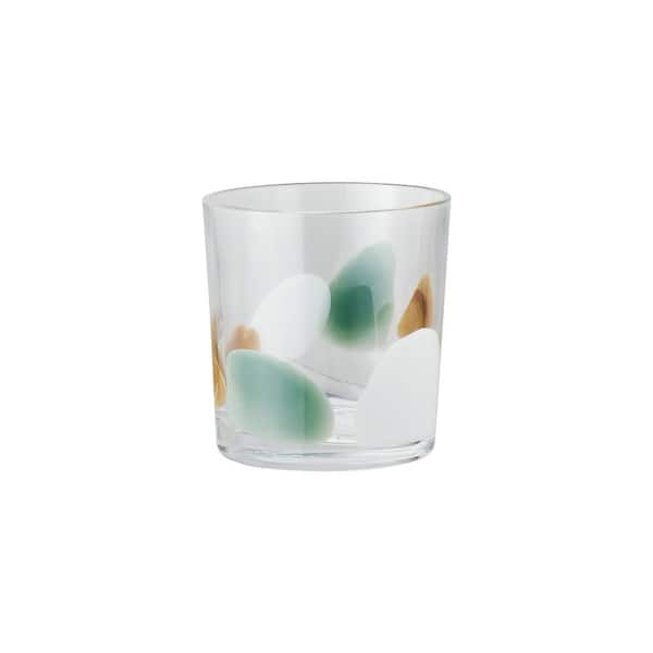 12 oz. Handmade Multi Color Green Art Glass Drinking Glass