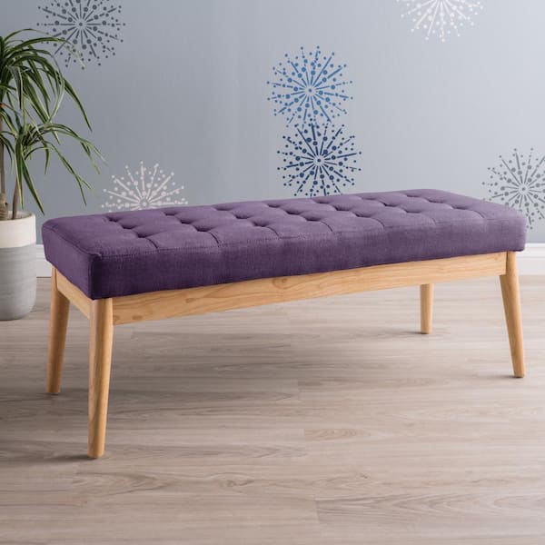 CHRISTOPHER KNIGHT HOME Bankston Purple Fabric Upholstered Bedroom Bench