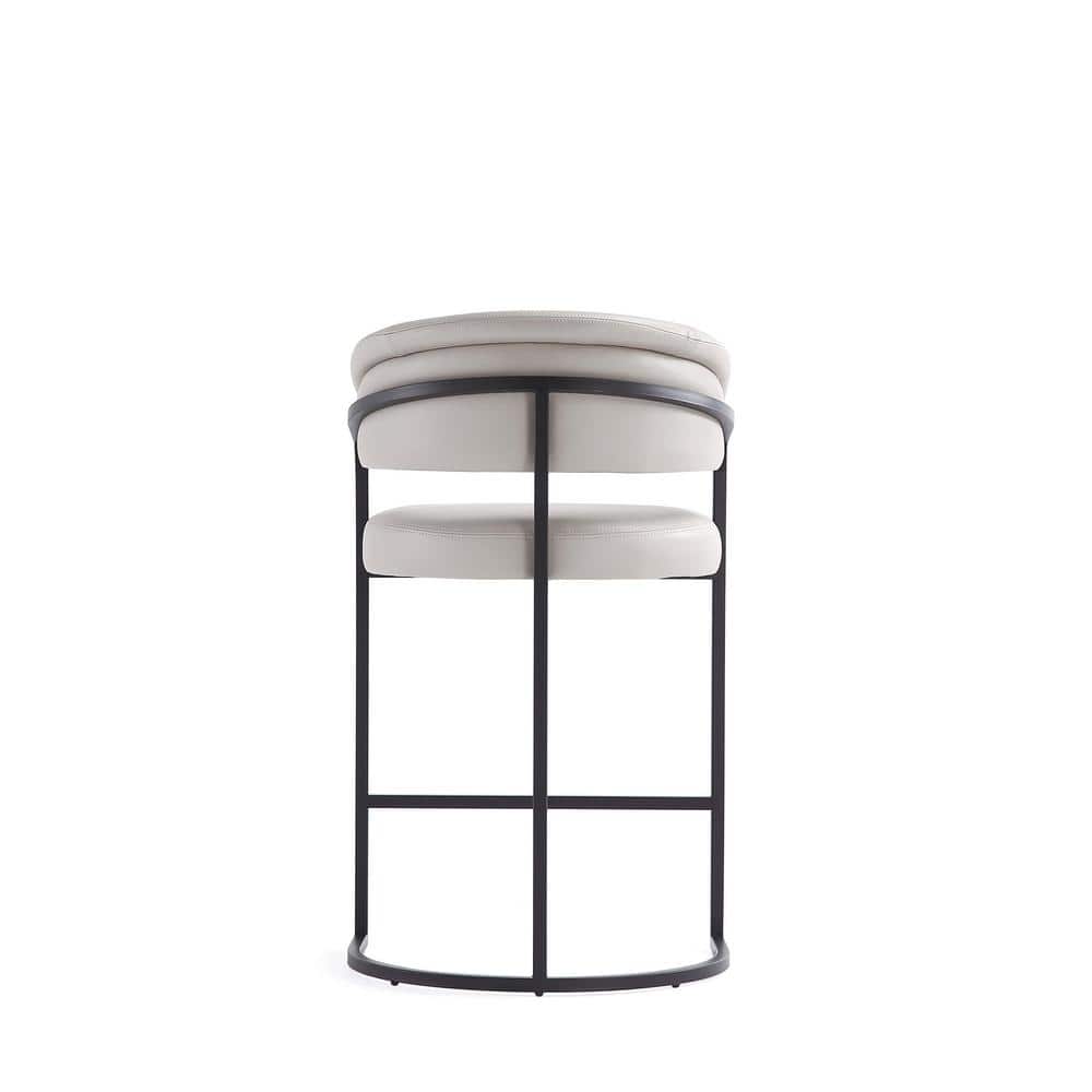 Augusta Light Gray Leatherette Modern Counter Stool with Metal Base