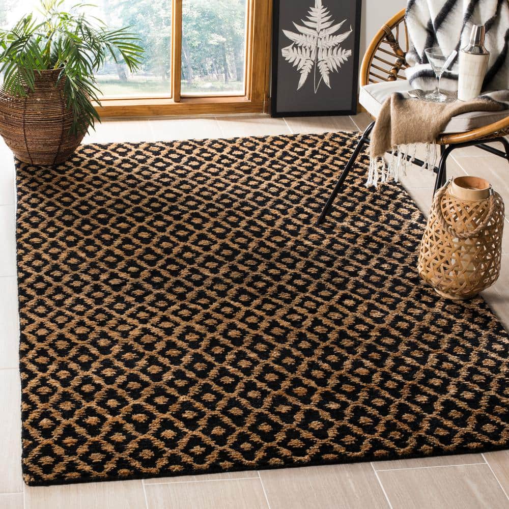 Hand-Knotted Bohemian Black Wool 2' x 3' Area Rug