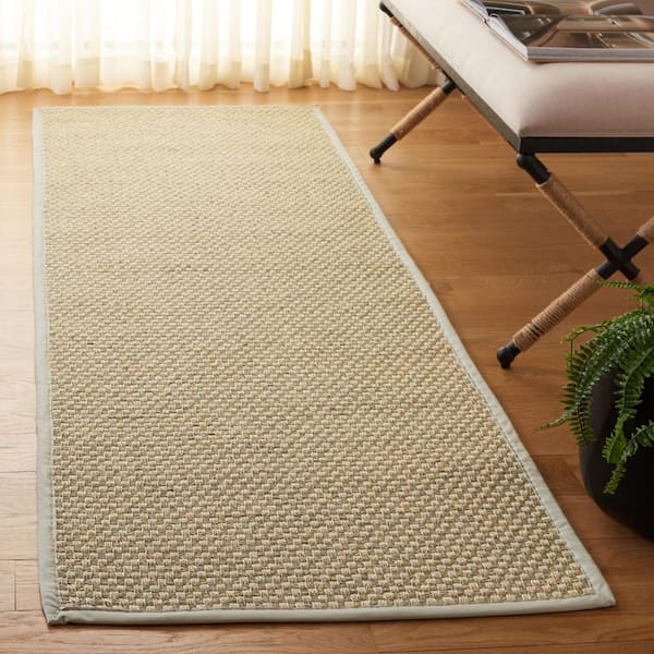 Napa Fau x Sisal 100 3 ft. x 8 ft. Natural/Beige Solid Color Runner Rug