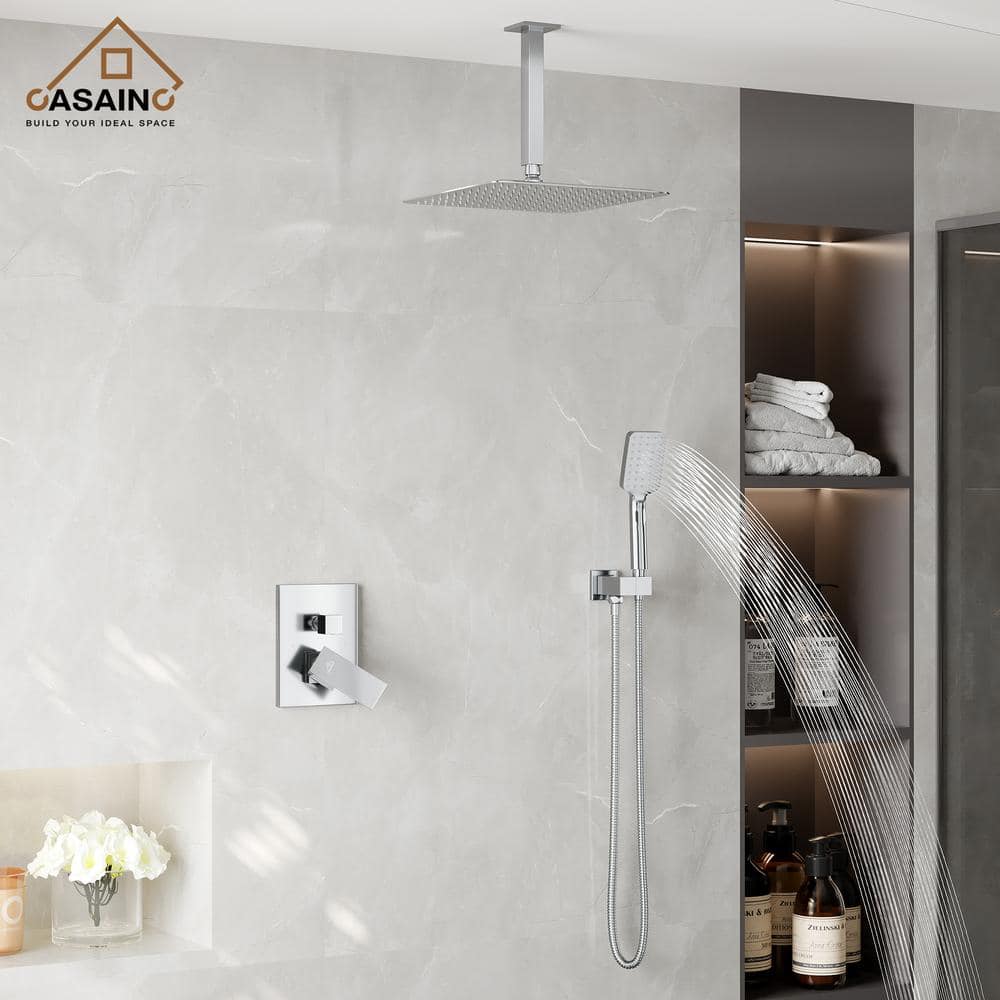 Chrome Dual Function Rainfall and Handheld Shower System