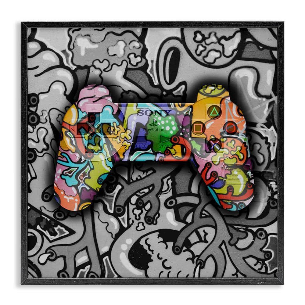 Urban Patterned Controller by Svetlana Aleynikova Black Framed Abstract Giclee Art Print 12 in. x 12 in.