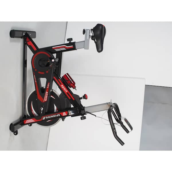 Tidoin Black and Red Heavy Duty Steel Exercise Bike with Phone Bracket Heavy Flywheel and LCD Monitor OD YD4 2724 The Home Depot