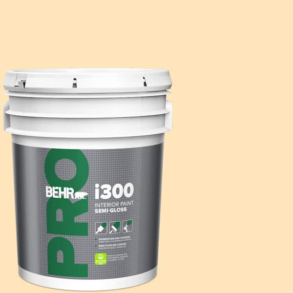 BEHR PRO 5 gal. #300A-2 Whisper Yellow Semi-Gloss Interior Paint