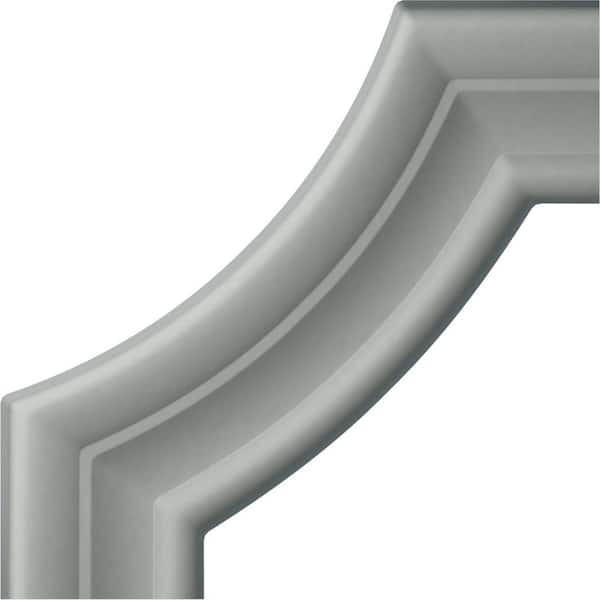 Ekena Millwork 4 in. x 5/8 in. x 4 in. Urethane Stockport Panel Moulding Corner (Matches Moulding PML01X00ST)