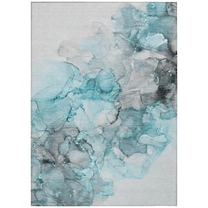 Chantille ACN520 Teal 2 ft. 6 in. x 3 ft. 10 in. Machine Washable Indoor/Outdoor Geometric Area Rug