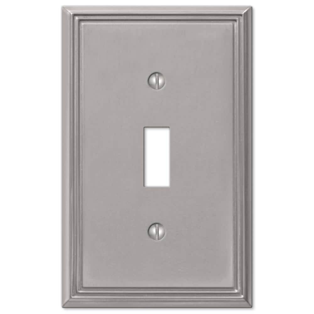 Amerelle Brushed Nickel 1-Gang Metal Toggle Wall Plate