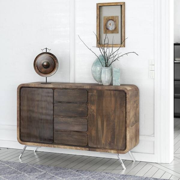 Yosemite Home Decor Naturally Distressed Storage Console Table