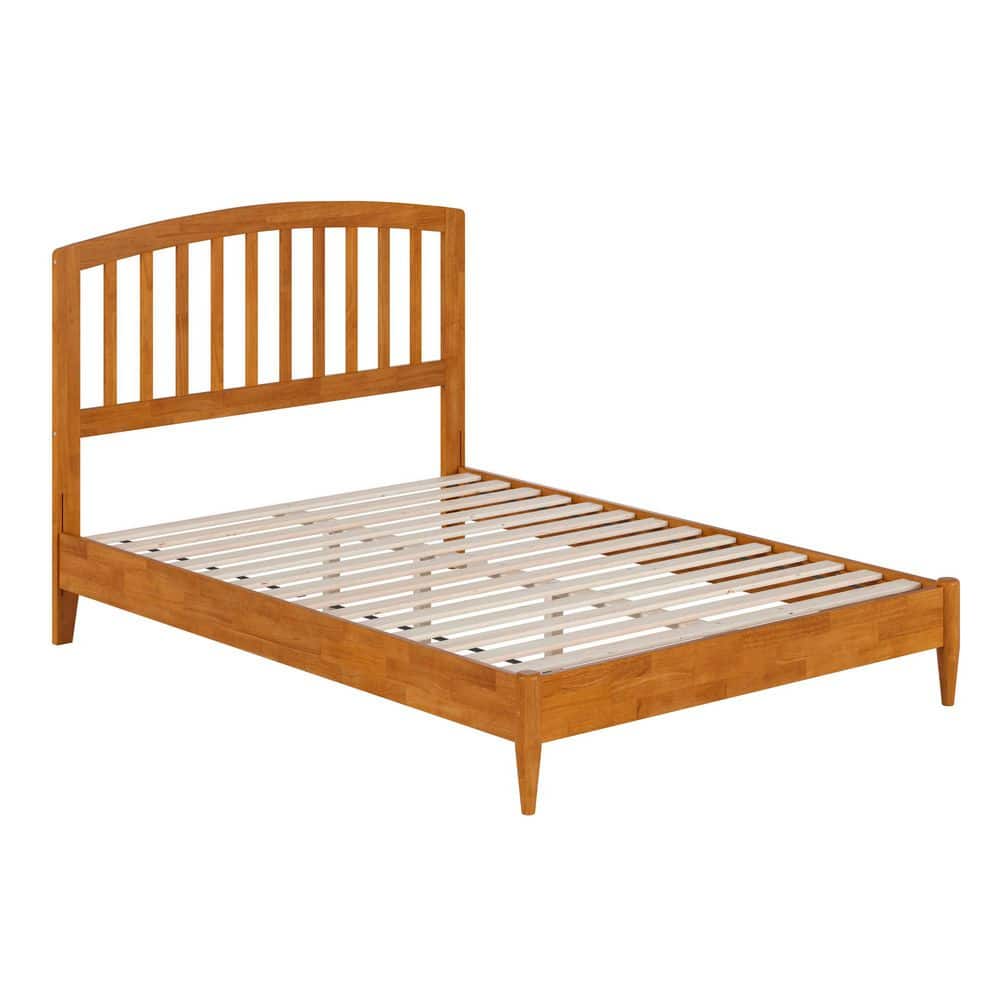 Quincy Light Toffee Full Wood Platform Bed with Slats
