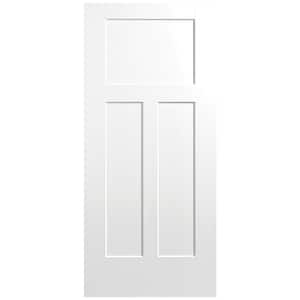 36 in. x 80 in. 3-Panel Winslow Single Bore Hollow Core Ultra-Pure White Molded Composite Interior Door Slab