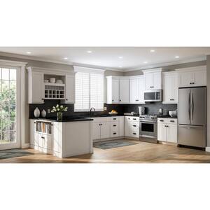 Satin White Shaker Assembled Pots and Pans Drawer Base Kitchen Cabinet (30 in. x 34.5 in. x 24 in.)