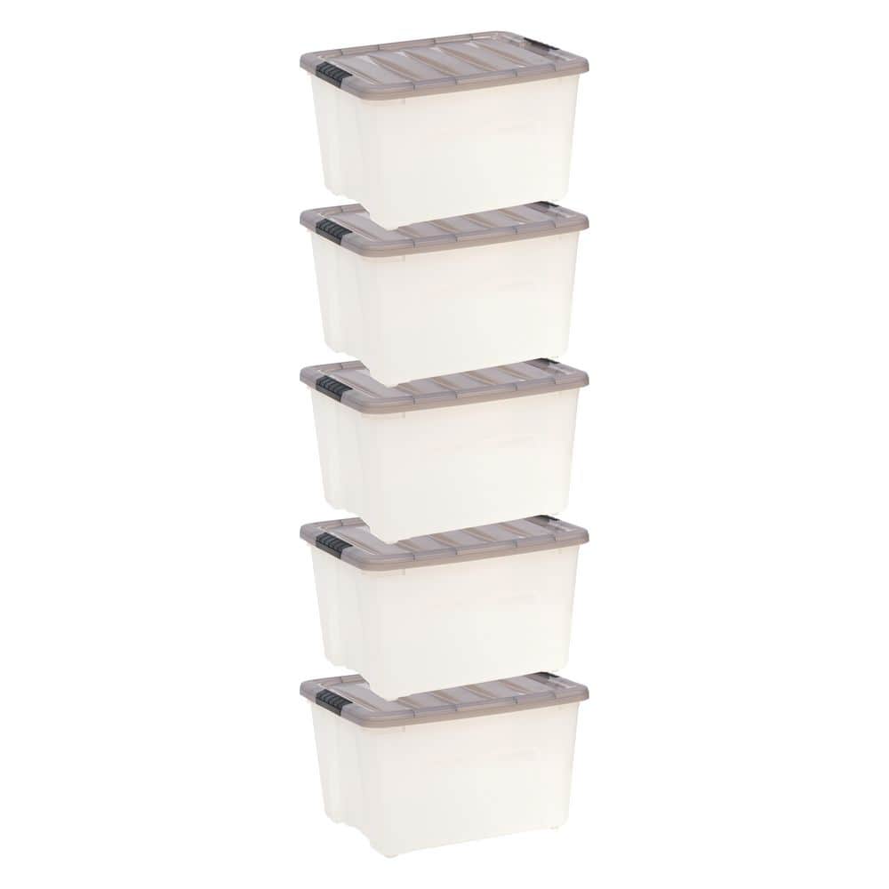 40 Qt./10 Gal. Plastic Storage Boxes with Latching Lids, Clear (Set of 5) price history on PriceWatchPro