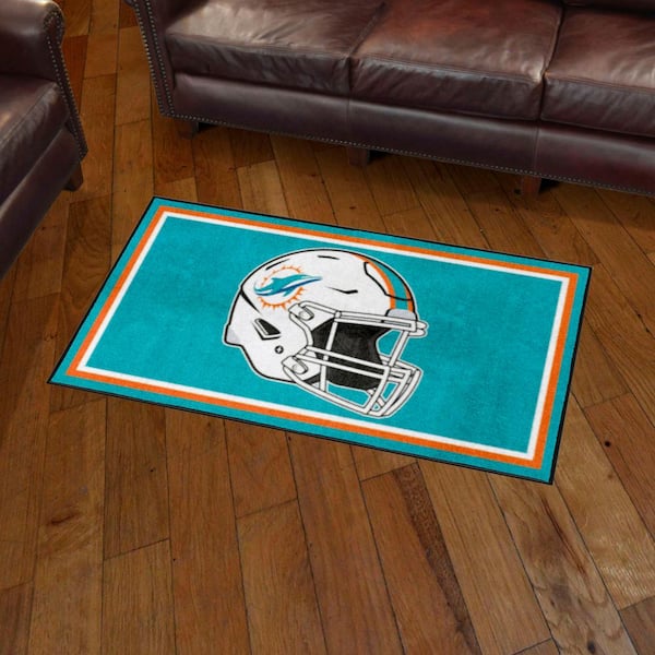 FANMATS Miami Dolphins Aqua 3 ft. x 4 ft. All-Star Area Rug 36211