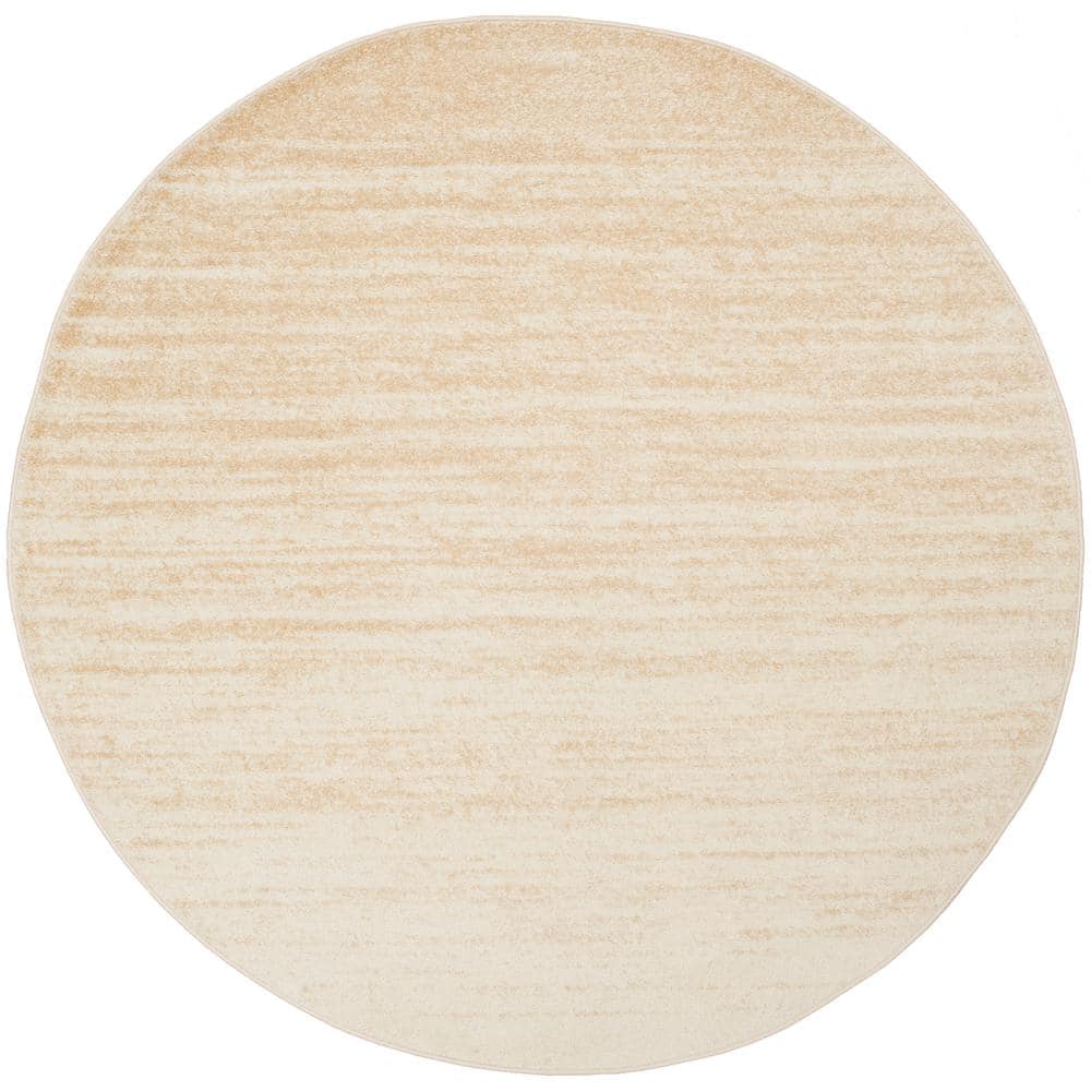 Adirondack 12 ft. x 12 ft. Champagne/Cream Solid Color Striped Round Area Rug price history on PriceWatchPro