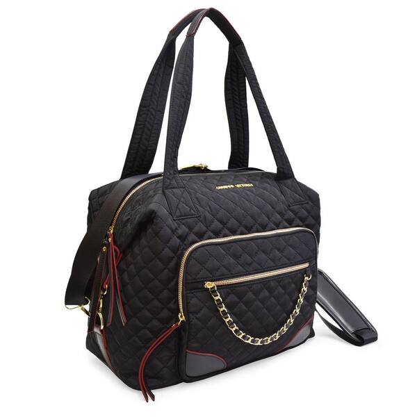 ADRIENNE VITTADINI The Diamond Quilted Collection 7 in. Black trim Lightweight Duffel Bag