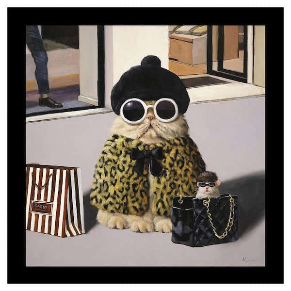 HomeRoots Charlie Retail Therapy 1-Piece Framed Wall Art 11 in. x 11 in.