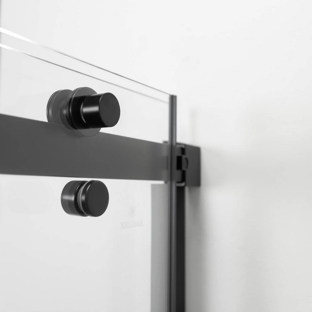 Primo 78" x 48" Frameless Black Glass Shower Door