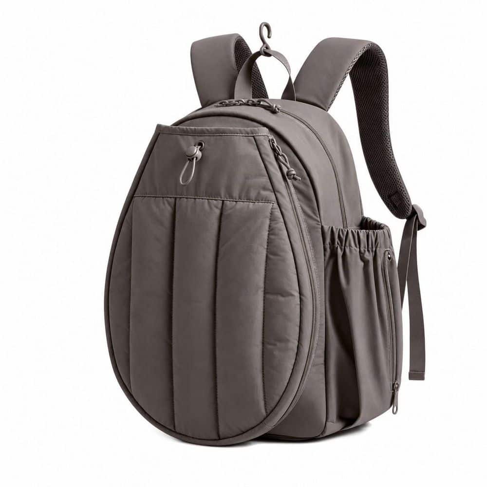 17.7 in. Gray Quilted Finish Tennis Backpack with Convertible 3‑in‑1 Design, Fits Rackets, 15.6 in. Laptop and Tumbler