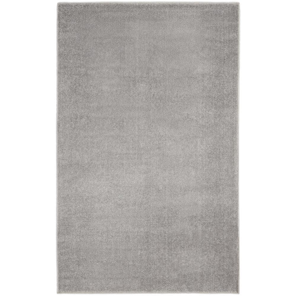 Essentials 3 ft. x 5 ft. Silver Gray Solid Contemporary Indoor/Outdoor Patio Kitchen Area Rug price history on PriceWatchPro