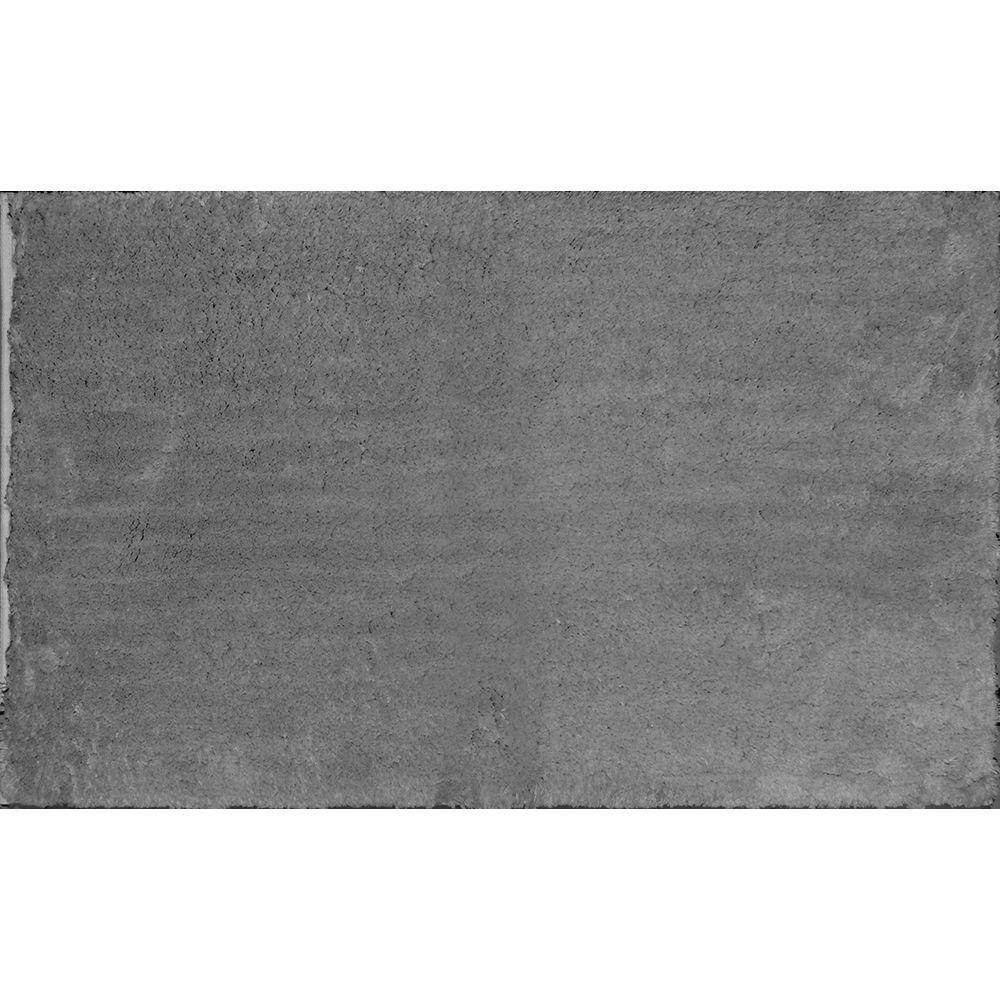 Home Dynamix 36-in x 24-in Light Gray Polyester Bath Mat in the