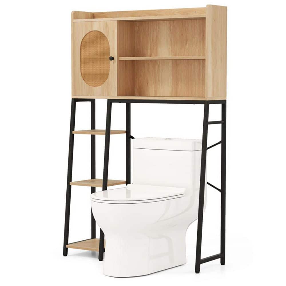 35 in. W x 55 in. H x 11.5 in. D Natural Wood Over The Toilet Storage with Adjustable Shelves price history on PriceWatchPro
