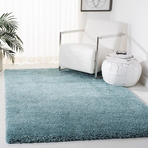 Royal Shag Aqua 7 ft. x 7 ft. Square Solid Area Rug