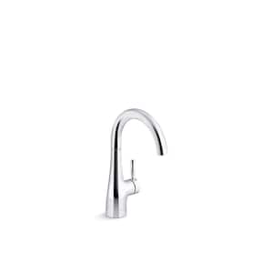 Transitional Single-Handle Beverage Faucet in Polished Chrome