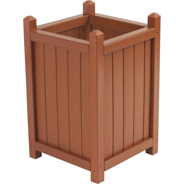 Cal Designs 16 in. Redwood Crown Planter-DISCONTINUED