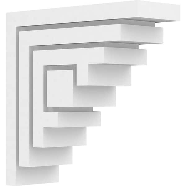 Ekena Millwork 3-1/2 in. x 10 in. x 10 in. Standard Landon Unfinsihed Architectural Grade PVC Bracket