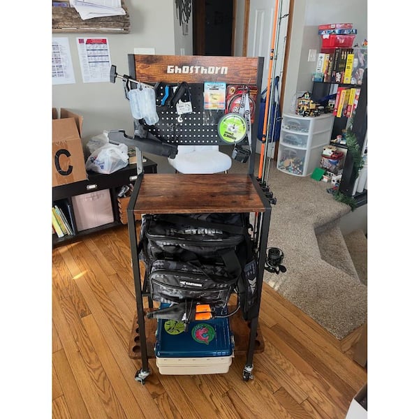 hcman 21.65 in. x 11.81 in. x 32.5 in. Fishing Rod Holder for Fishing Gear and Equipment Tackle Storage Cart Pole Rod Rack hcman 21.65 in. x 11.81 in. x 32.5 in. Fishing Rod Holder for Fishing Gear and Equipment Tackle Storage Cart Pole Rod Rack