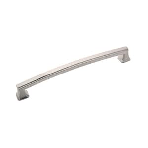 Bridges Collection 7-9/16 in. (192 mm) Center-to-Center Satin Nickel Finish Cabinet Door and Drawer Pull