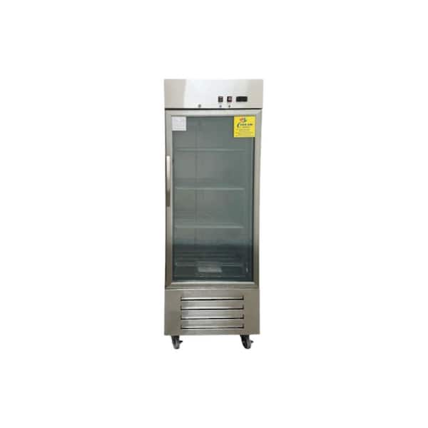 27 in. 18 cu. ft. Auto/Cycle Defrost 1 Glass Door Convertible Upright Freezer /Refrigerator in Stainless-Steel