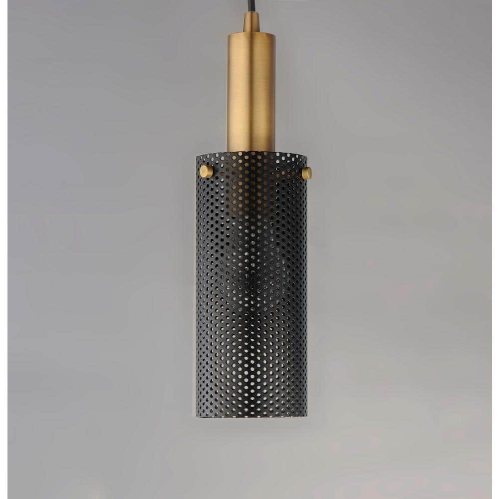 Matte Black and Satin Brass 3.5" Mini Globe Pendant Light