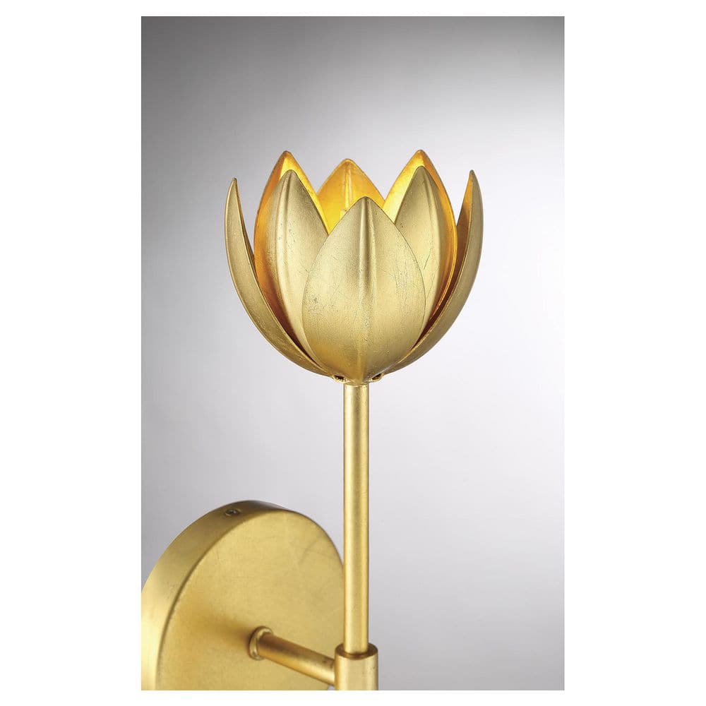 True Gold Floral LED Wall Sconce with Vintage Styling