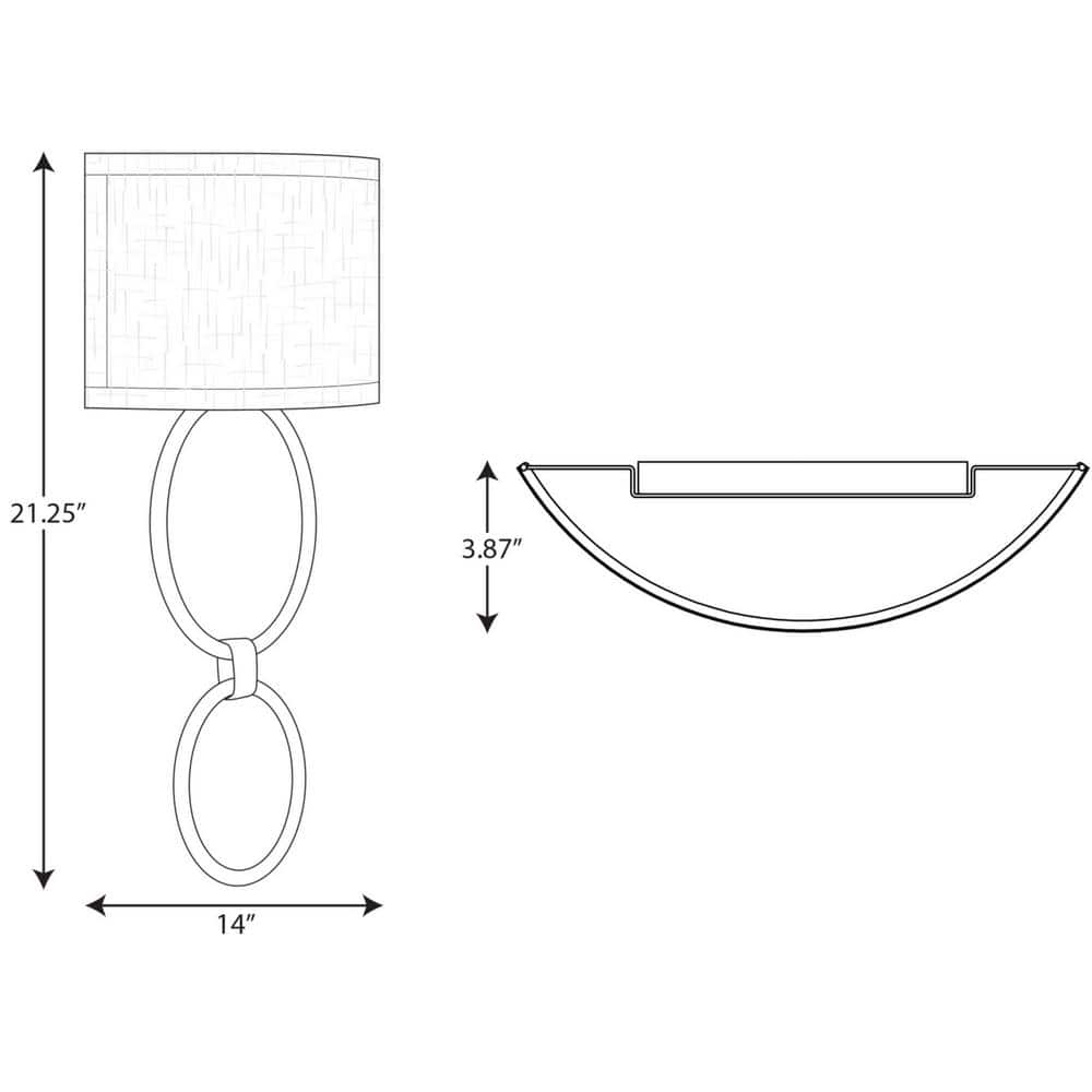 Brushed Bronze Circular Wall Sconce with Linen Shade