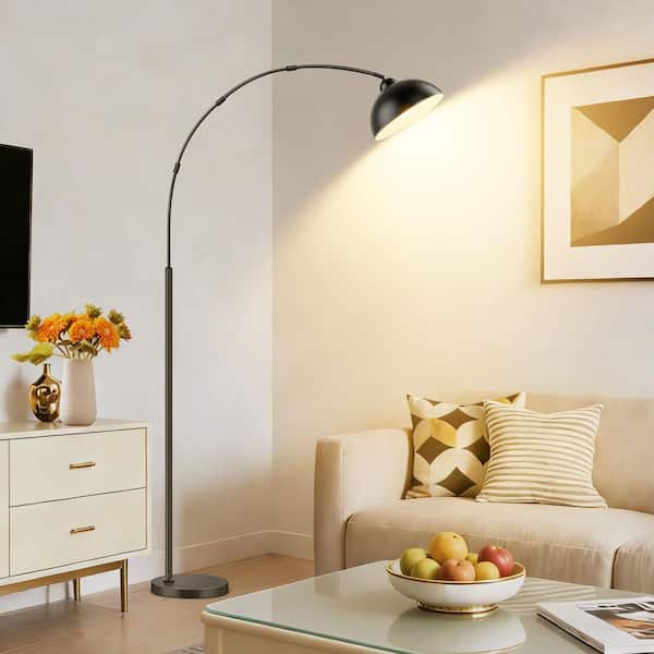 BICIK 71 in. Modern Black Arc Floor Lamp Dimmable LED with Large