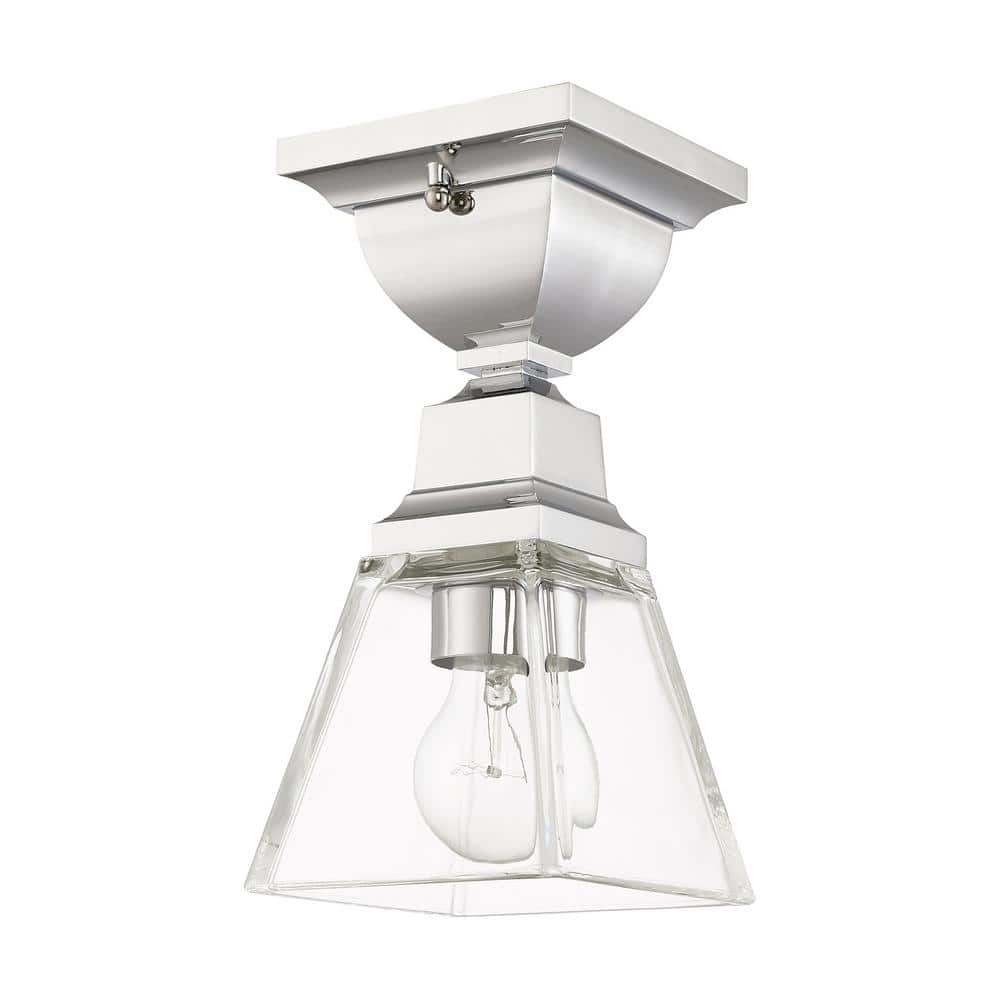 Whitfield Polished Chrome 1-Light LED Flush Mount with Clear Glass
